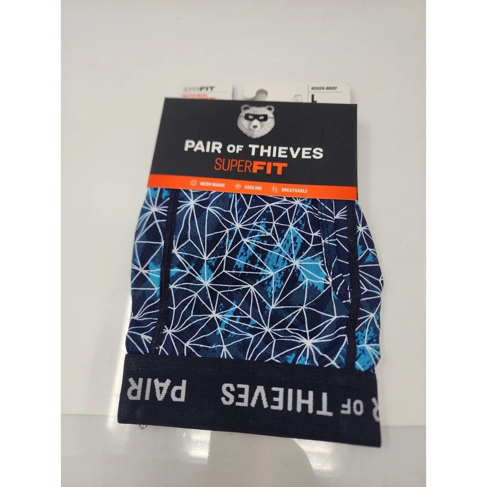 Pair of Thieves Mens SuperFit Boxer Briefs Blue Polyamide Blend Size Large